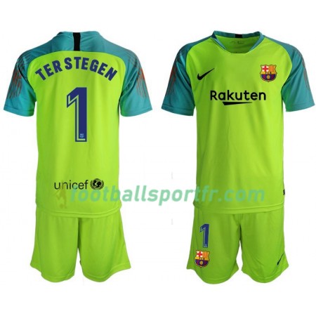 Tenue Barcelone TER STEGEN 1 Gardien Enfant Domicile 2019-2020 Maillot de Foot